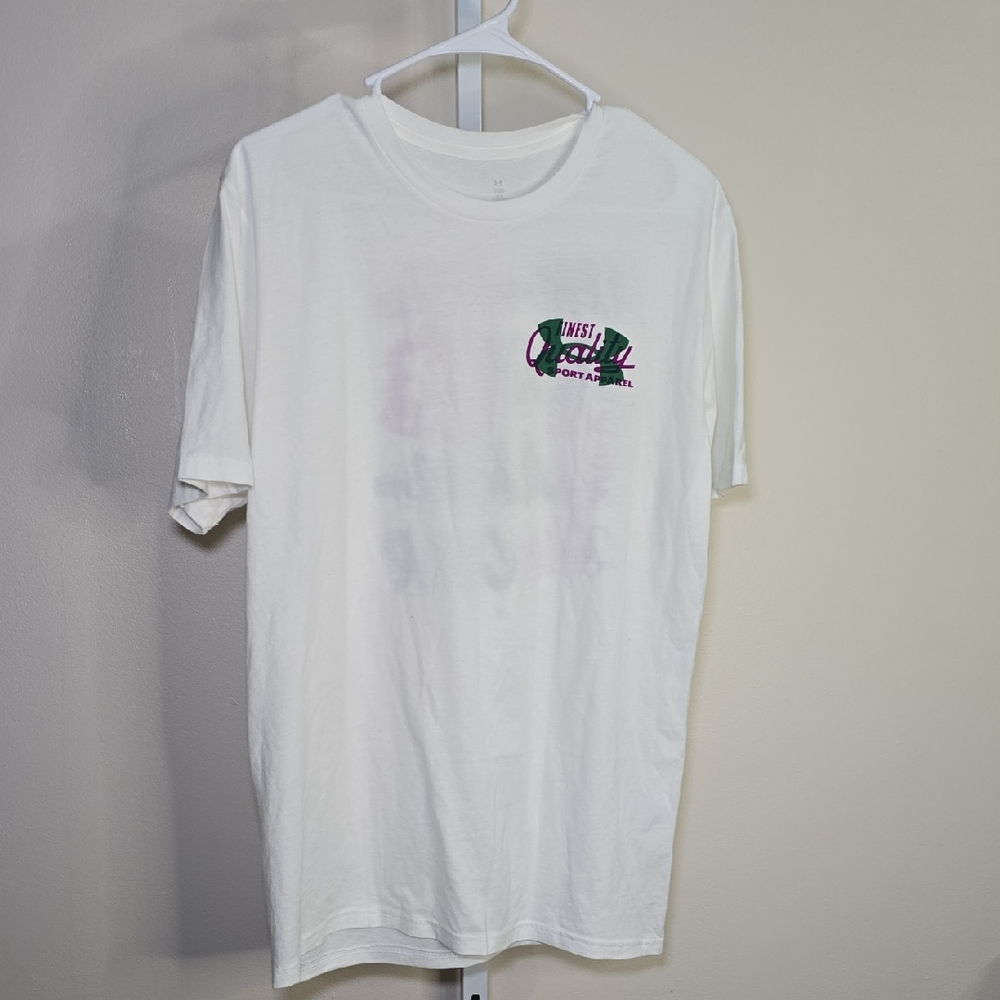 Under Armour White T-Shirt with Graphic Design Mens Sz‎ L